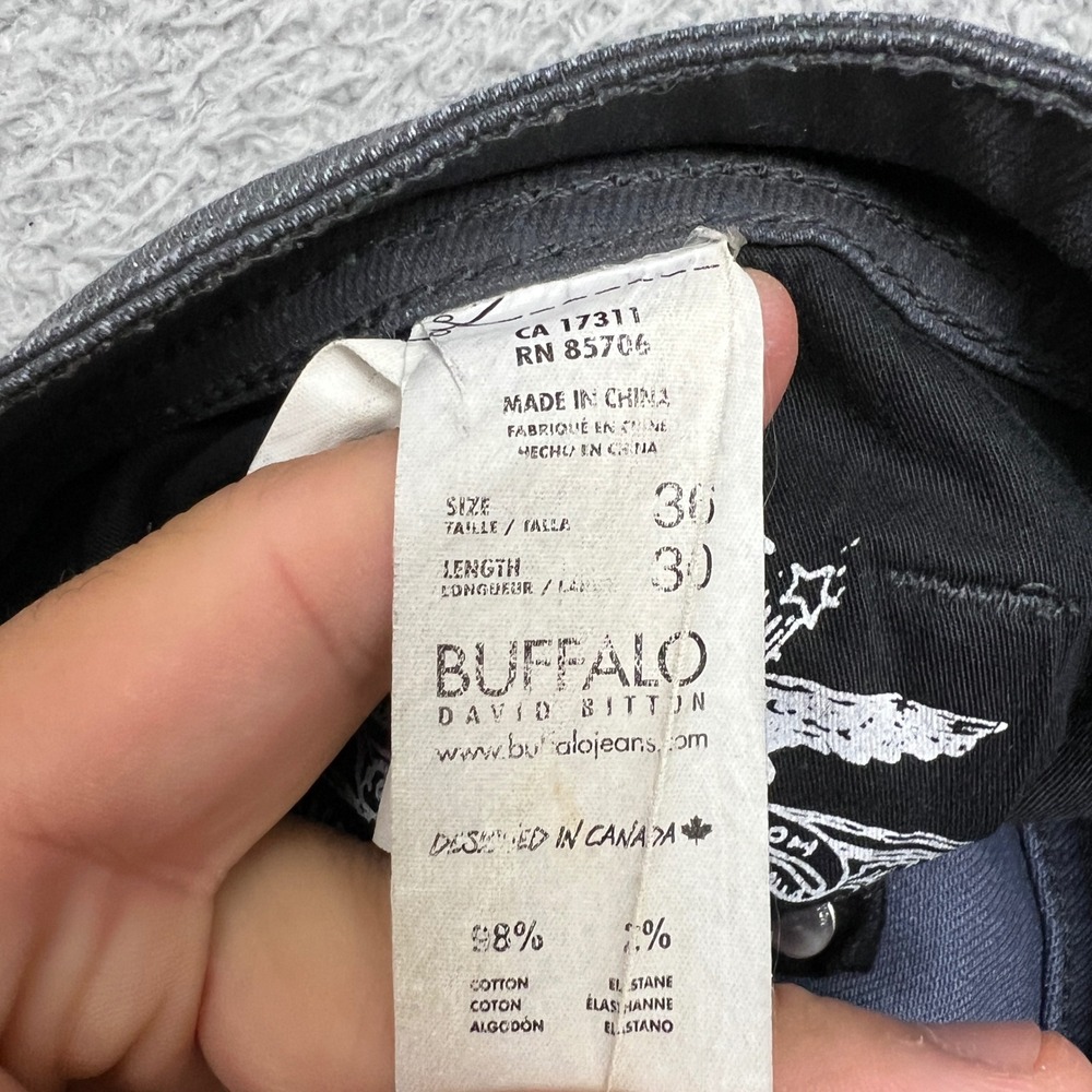 Buffalo David Bitton Jeans Mens 36x30 Gray Denim Straight Casual Office - Picture 8 of 9